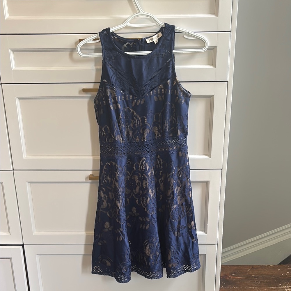 Rebellion Navy Lace Midi Dress